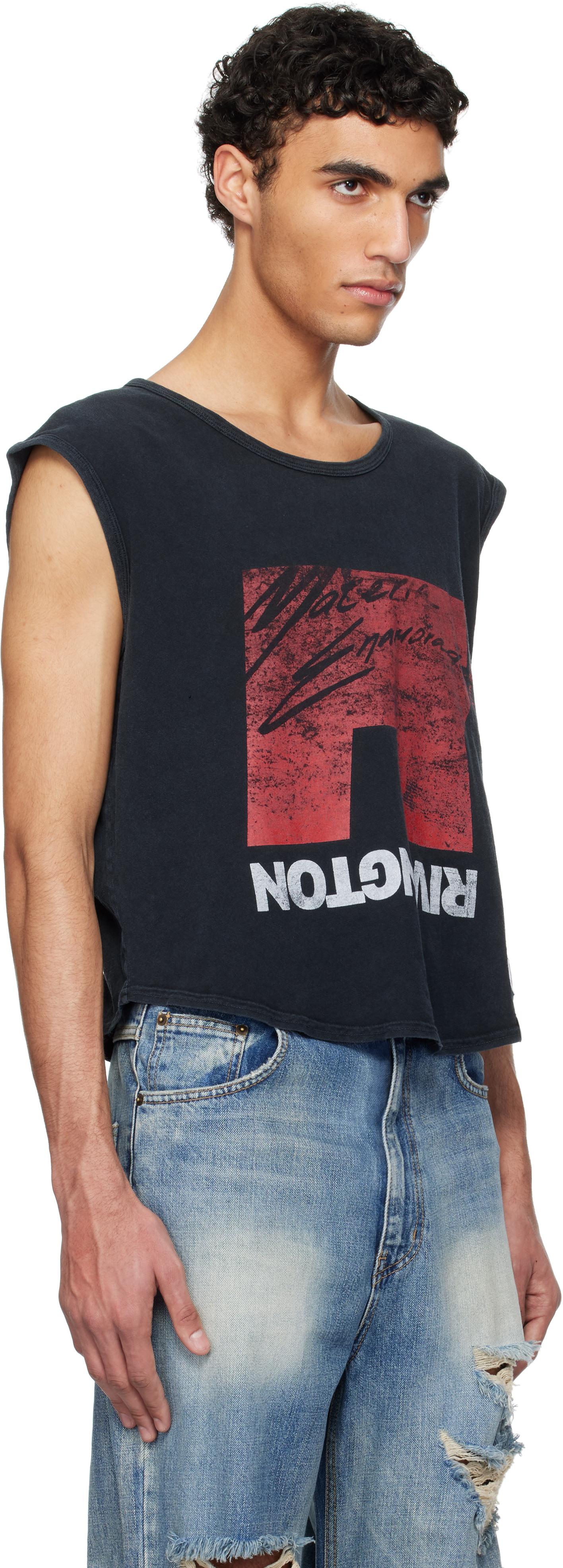 【Rivington Roi Rebis】ブラック R'chon Muscle トップス Rivington Roi Rebis】ブラック R'chon Muscle トップス