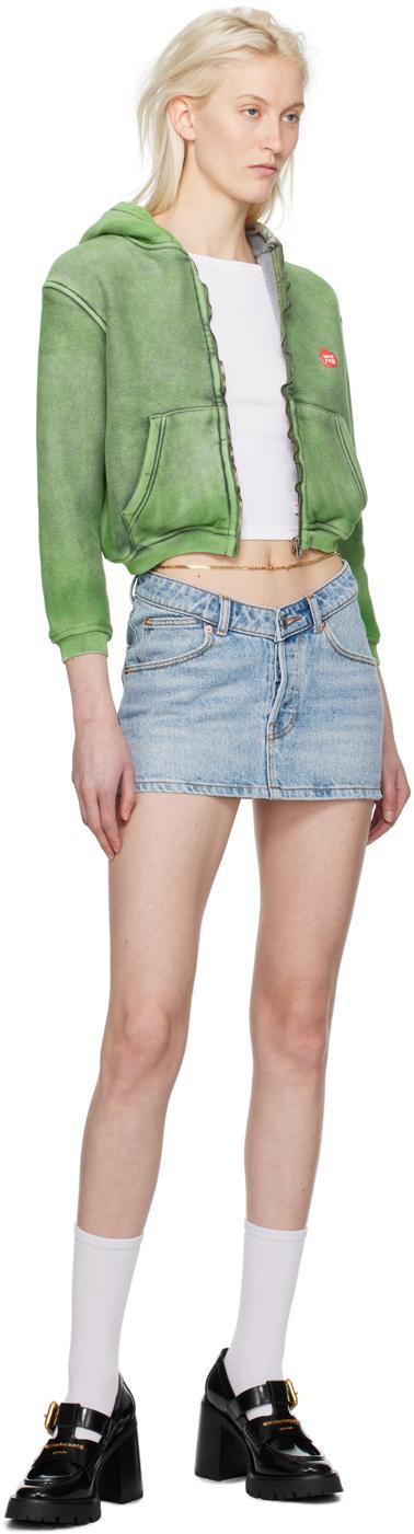 Alexander Wang Green Shrunken Hoodie | Lyst