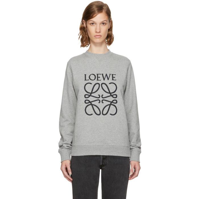Loewe Cotton Grey Anagram Sweatshirt in Gray | Lyst