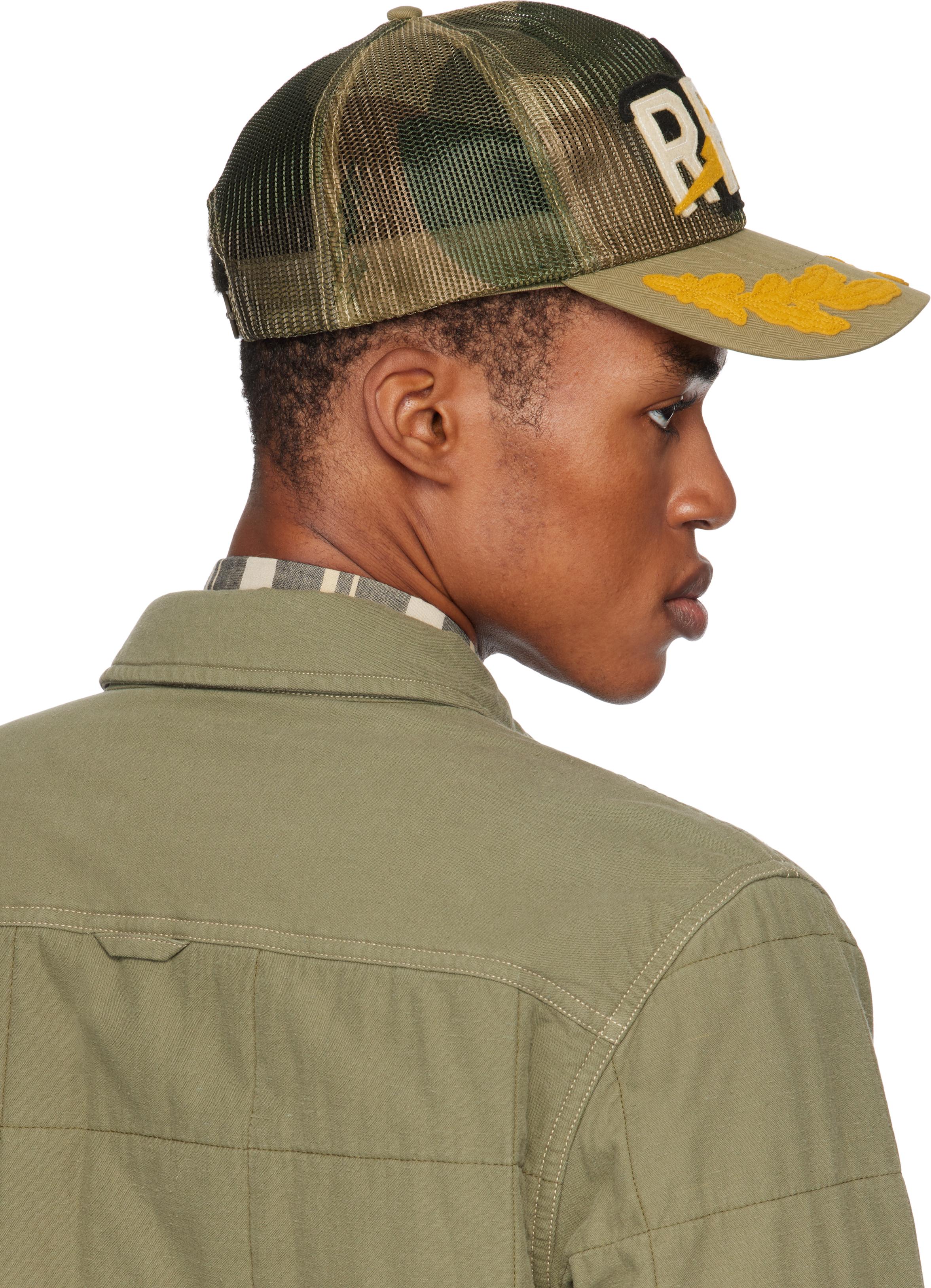 RRL Khaki Camo Mesh Trucker Cap in Green for Men | Lyst