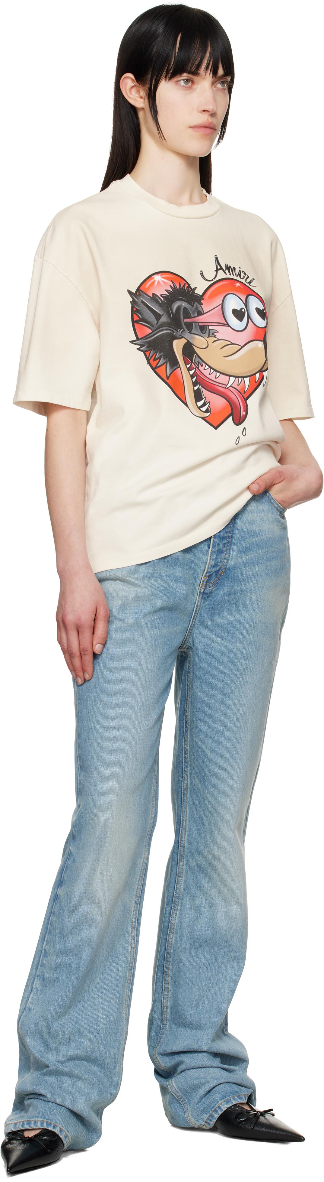 【関税込み】AMIRI オフホワイト Hopeless Romantic Os Tシャツ Off-White 'Hopeless Romantic' Os T-shirt by AMIRI on Sale