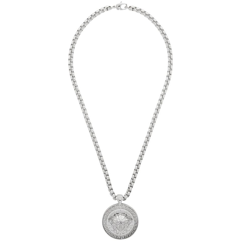 Versace Silver Medusa Necklace in 