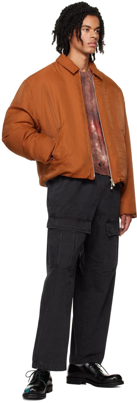 Acne Studios メンズ ブラック クリンクル ダウンジャケット ジャケット