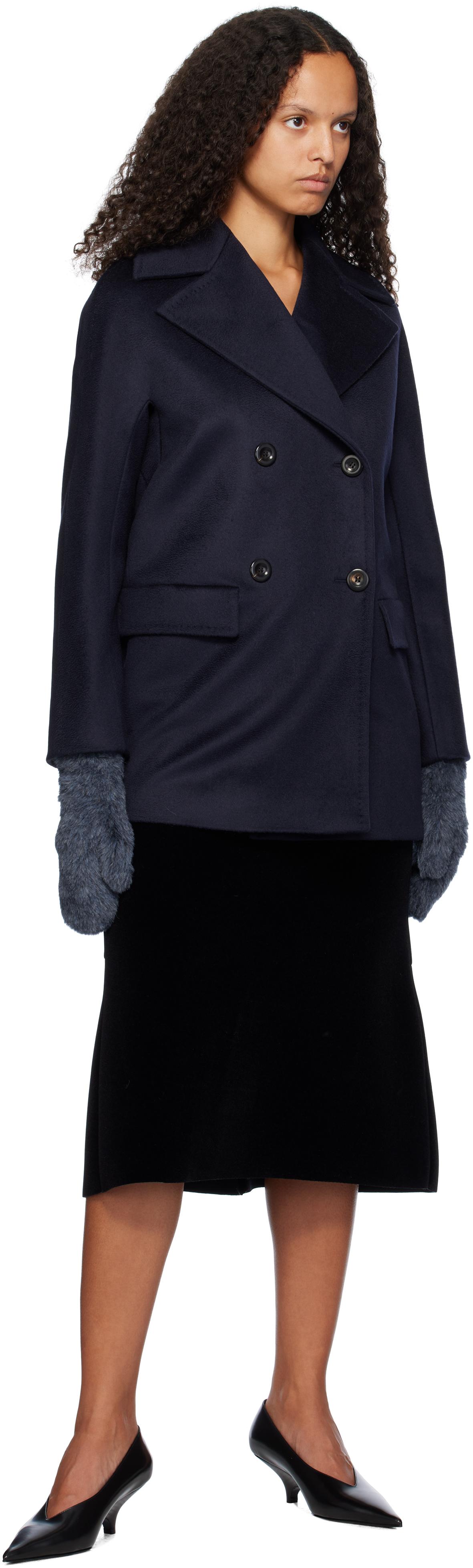 【関税込み】Max Mara ブラック Kent ショート ピーコート Black Kent Short Peacoat by Max Mara on Sale