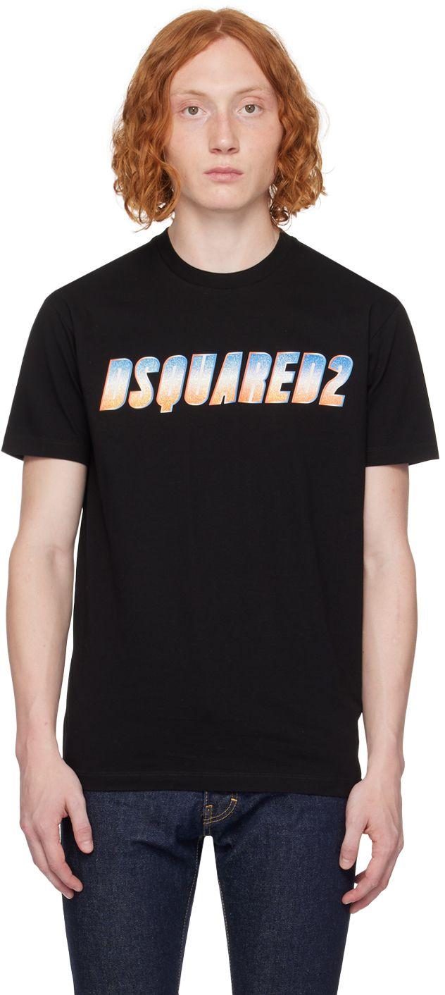DSquared² Black Glitter T-shirt for Men | Lyst