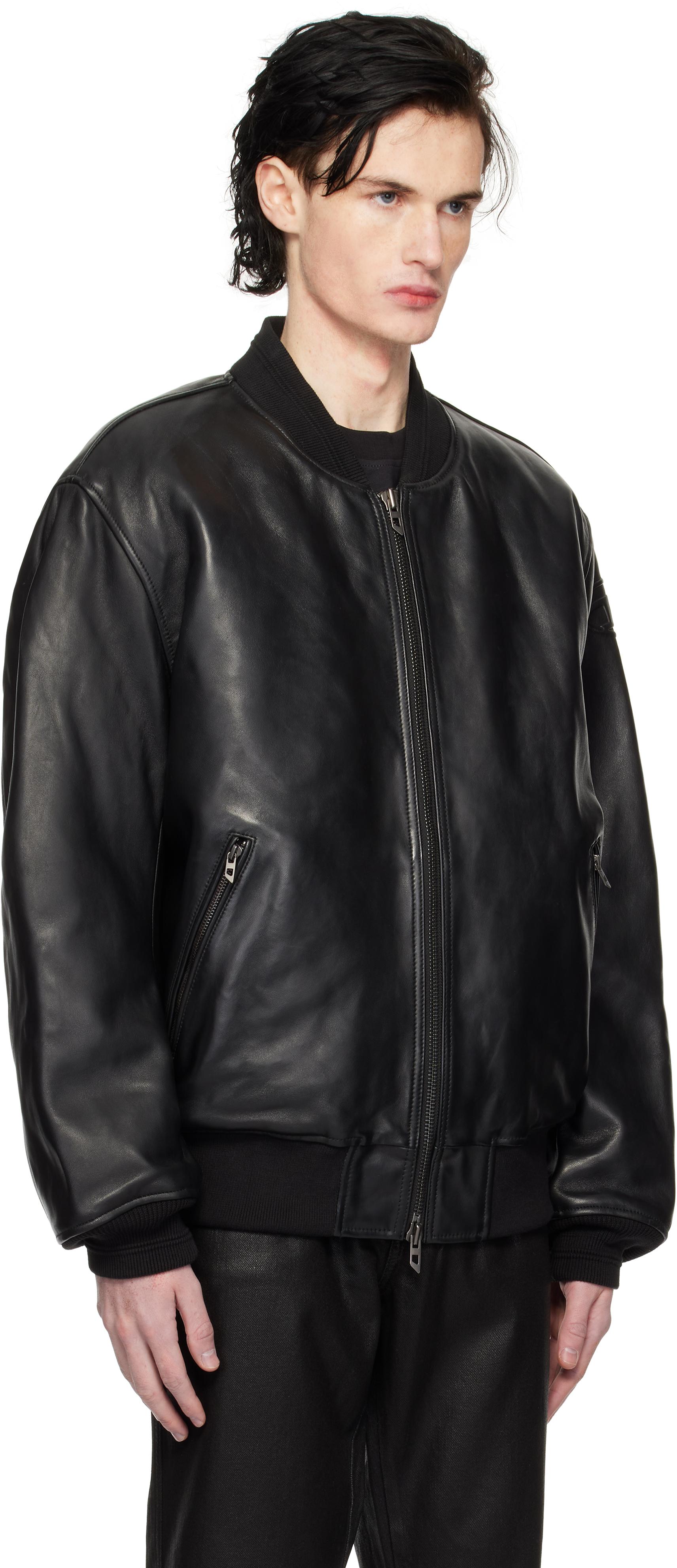 DIESEL L-Khan Leather Bomber Jacket in Black for Men Lyst