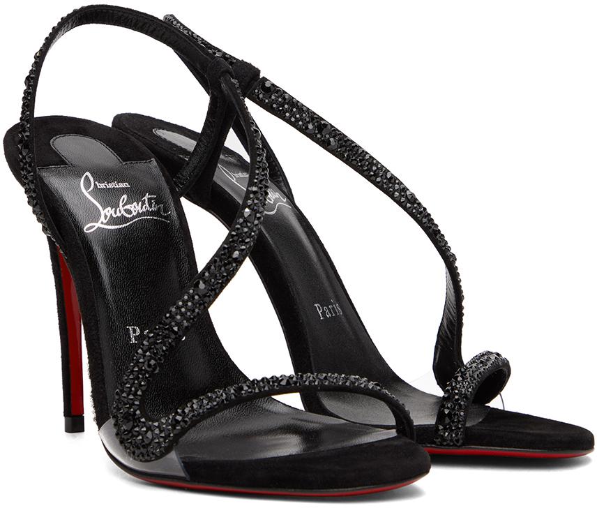 Christian Louboutin レディース ブラック Rosalie Strass 100 ヒール 