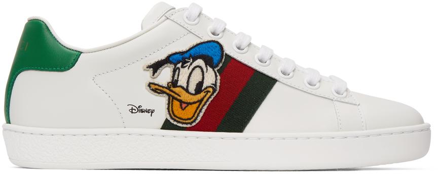 vandfald skræmmende Sag Gucci X Disney Donald Duck Ace Leather Sneaker in White for Men - Save 29%  - Lyst