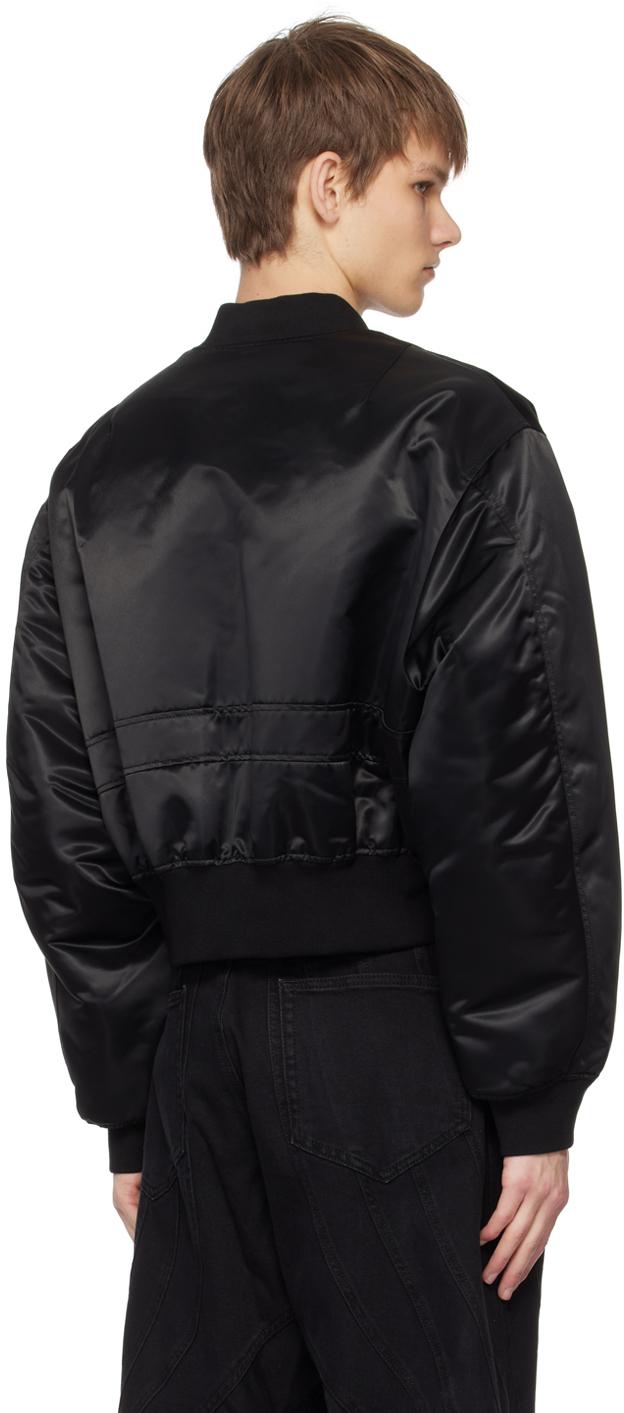 【関税込み】Mugler ブラック クロップド ボンバージャケット メンズ Mugler クロップド ボンバージャケット ブラック | Lyst