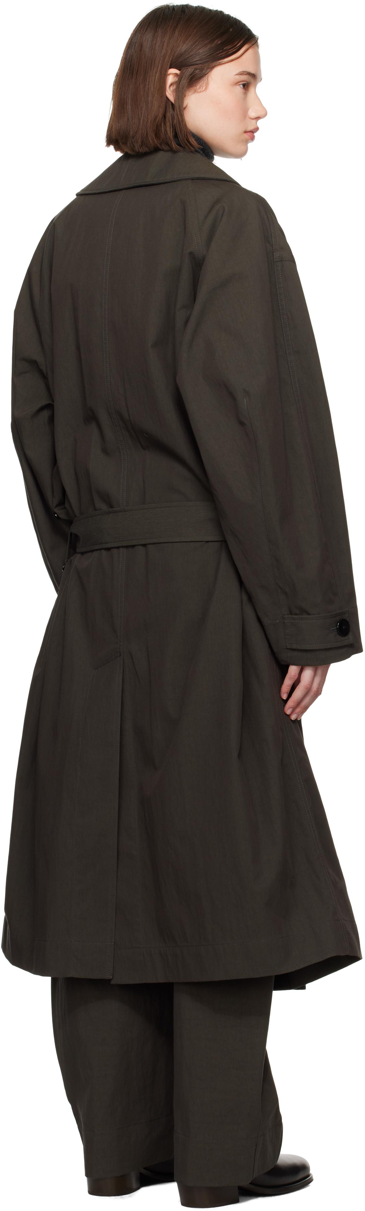 Lemaire レディース ブラック ブラウン ウォーターレペレント トレンチ  