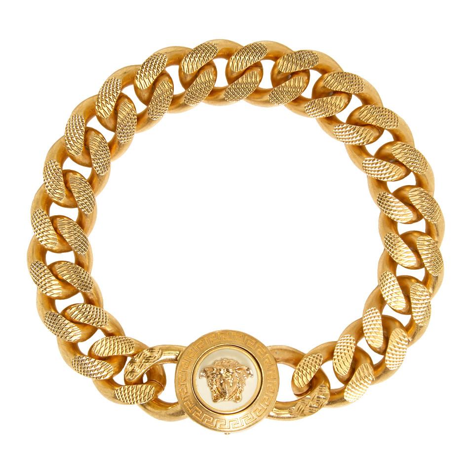 Versace Gold Resin Medusa Chain Bracelet in Metallic for Men - Lyst