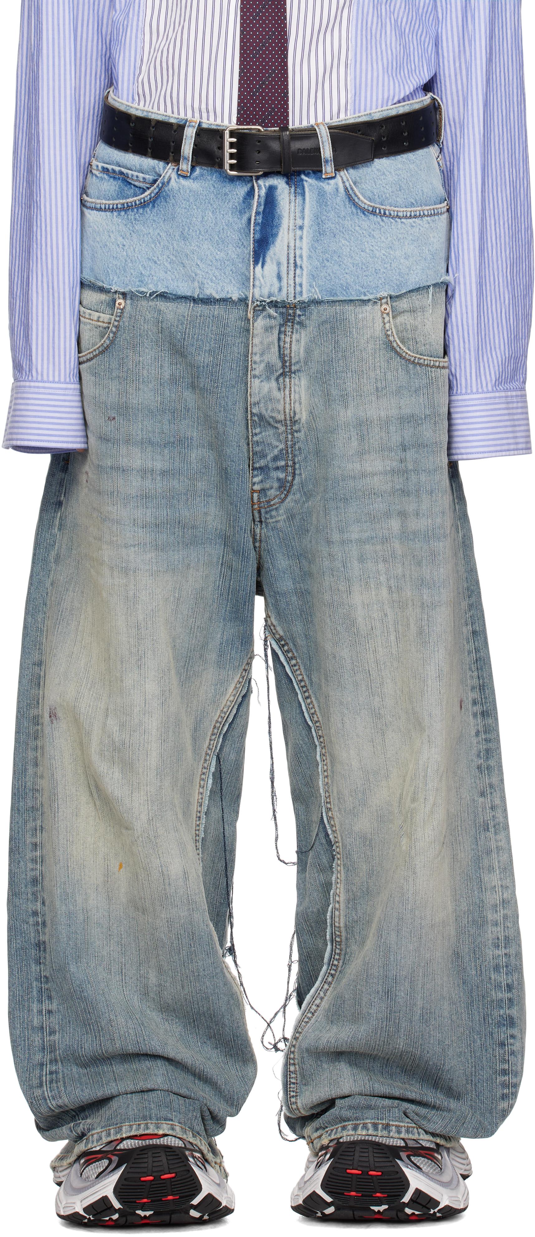 パンツ BALENCIAGA 24AW Cut Up Baggy Denim Men's Cut-up Baggy Pants in Blue | Balenciaga US