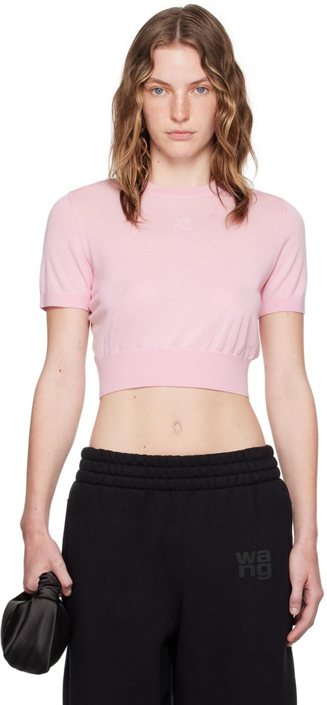 T By Alexander Wang レディース ピンク エンボスロゴ トップス トップス