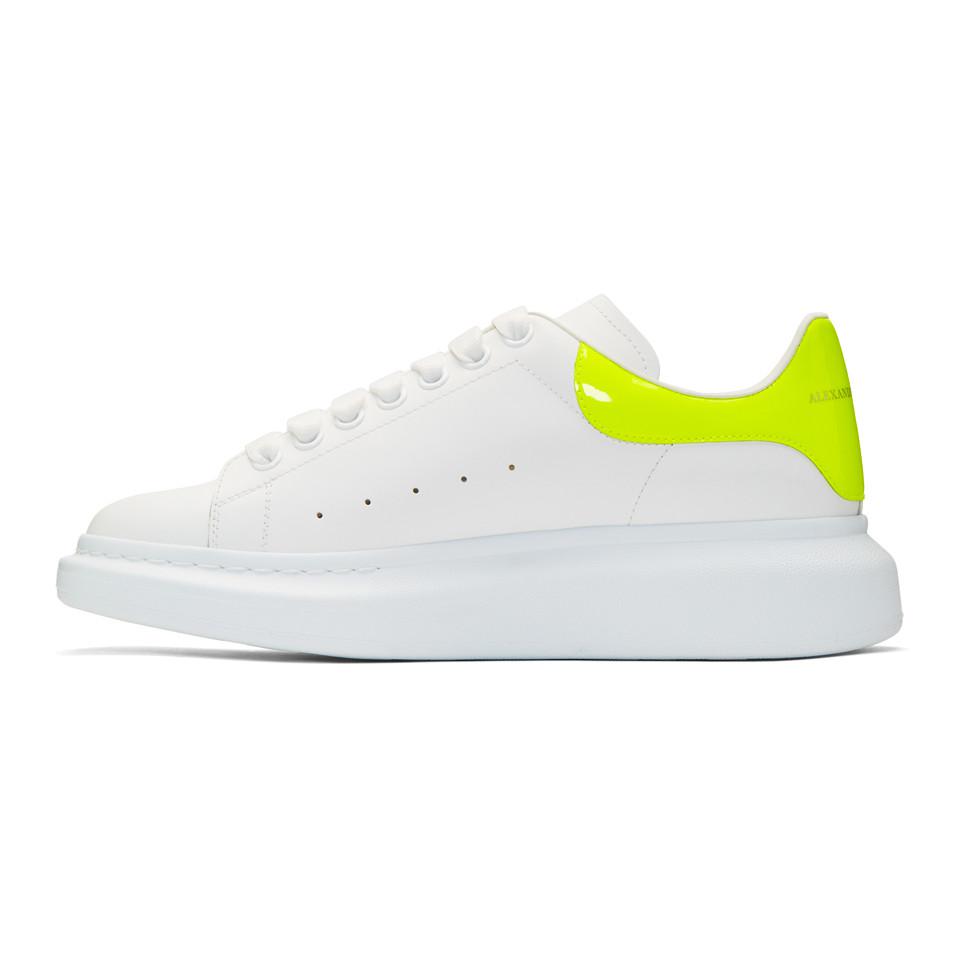 Alexander McQueen Leather White And Yellow Oversized Sneakers for Men ...