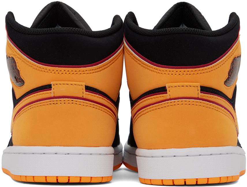 Nike air jordan 1 retro mid black shop orange peel