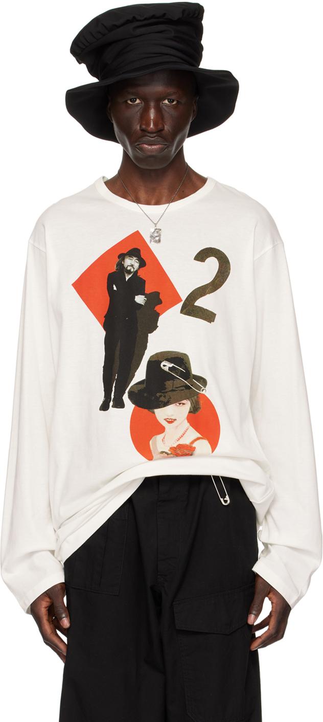 lesugiatelier メンズ ブラック カットアウト 長袖トップス Tシャツ