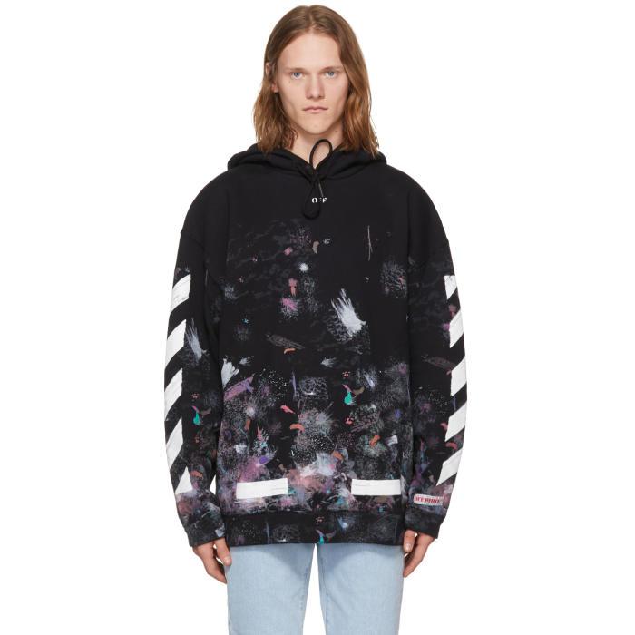 Off-White c/o Virgil Abloh Diagonal Galaxy Brushed Sweatshirt in Black for  Men | Lyst