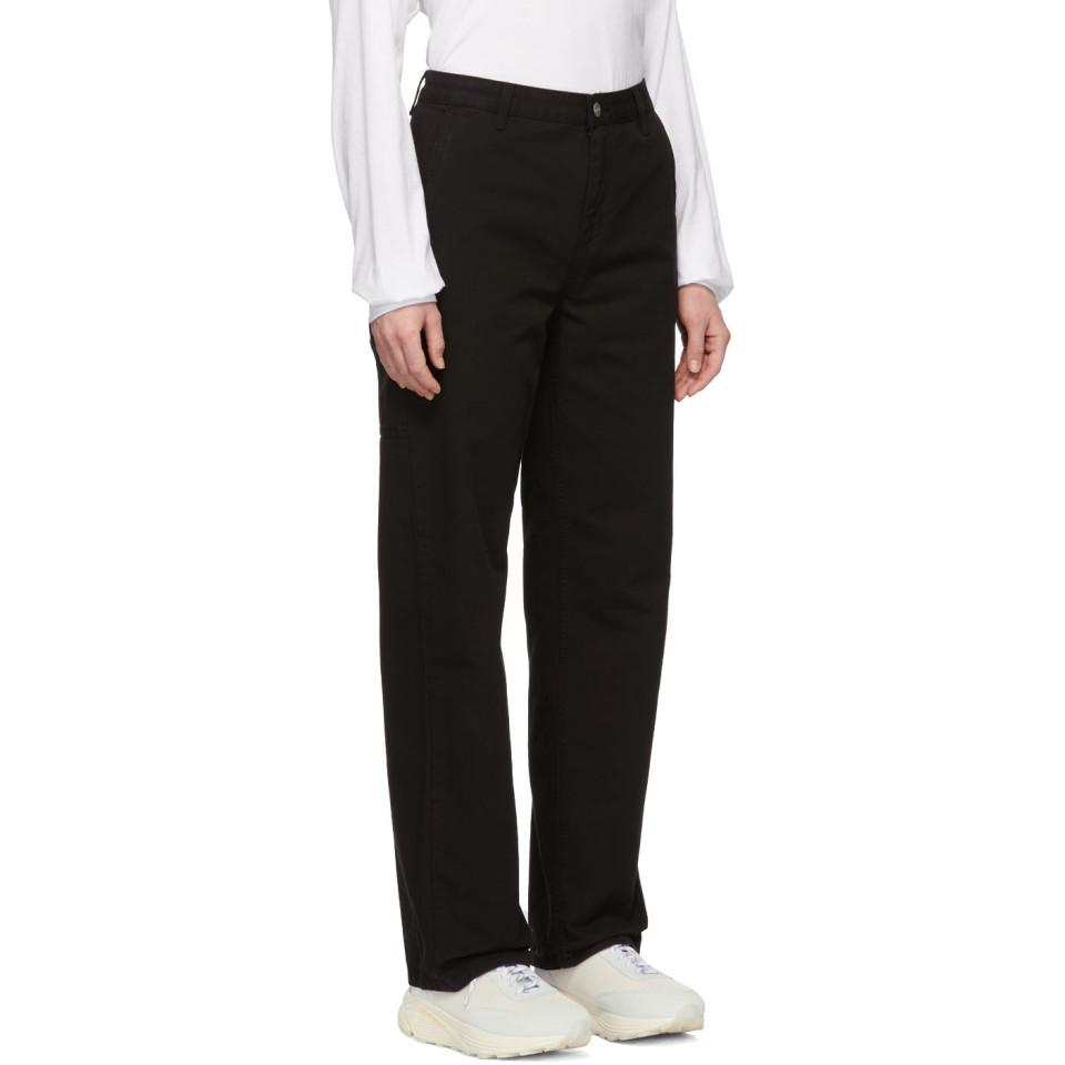 Carhartt WIP Cotton Black Straight Pierce Trousers | Lyst