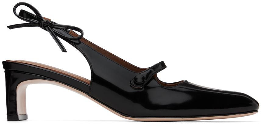 ShuShu/Tong Side Bow Square Toe Heels in Black | Lyst