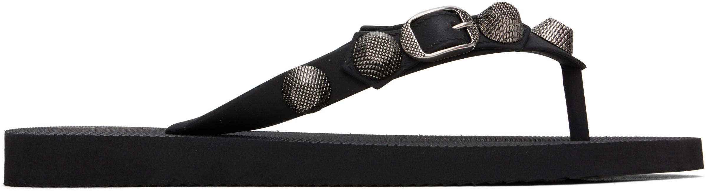 Balenciaga レディース ブラック Cagole ビーチサンダル フラットシューズ