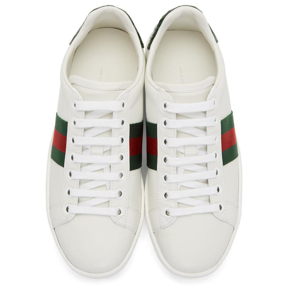 Gucci Leather White Ace Sneakers - Save 8% - Lyst