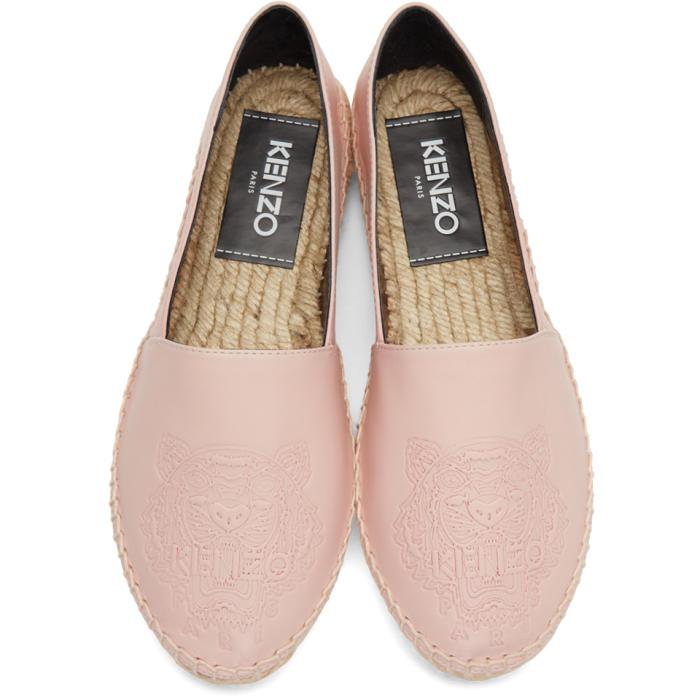 KENZO Pink Leather Tiger Espadrilles - Lyst