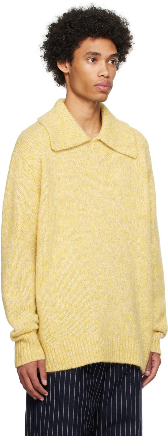 Dries Van Noten メンズ オレンジ スプレッドカラー ポロシャツ Dries Van Noten メンズ オレンジ スプレッドカラー ポロシャツ