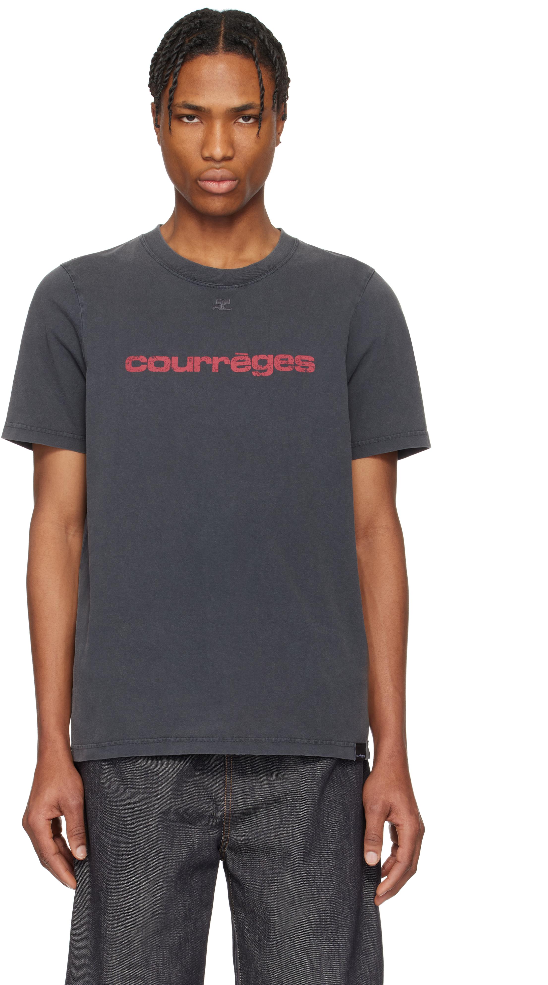 【関税込み】Courreges グレー 'AC' Stone プリントTシャツ メンズ Courreges Tシャツ (半袖) | オンラインセールは最大53