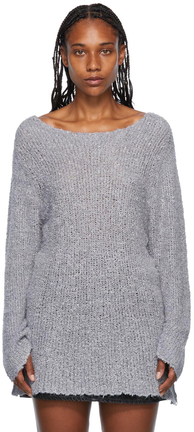 Our Legacy Gray Wide Neck Sweater | Lyst