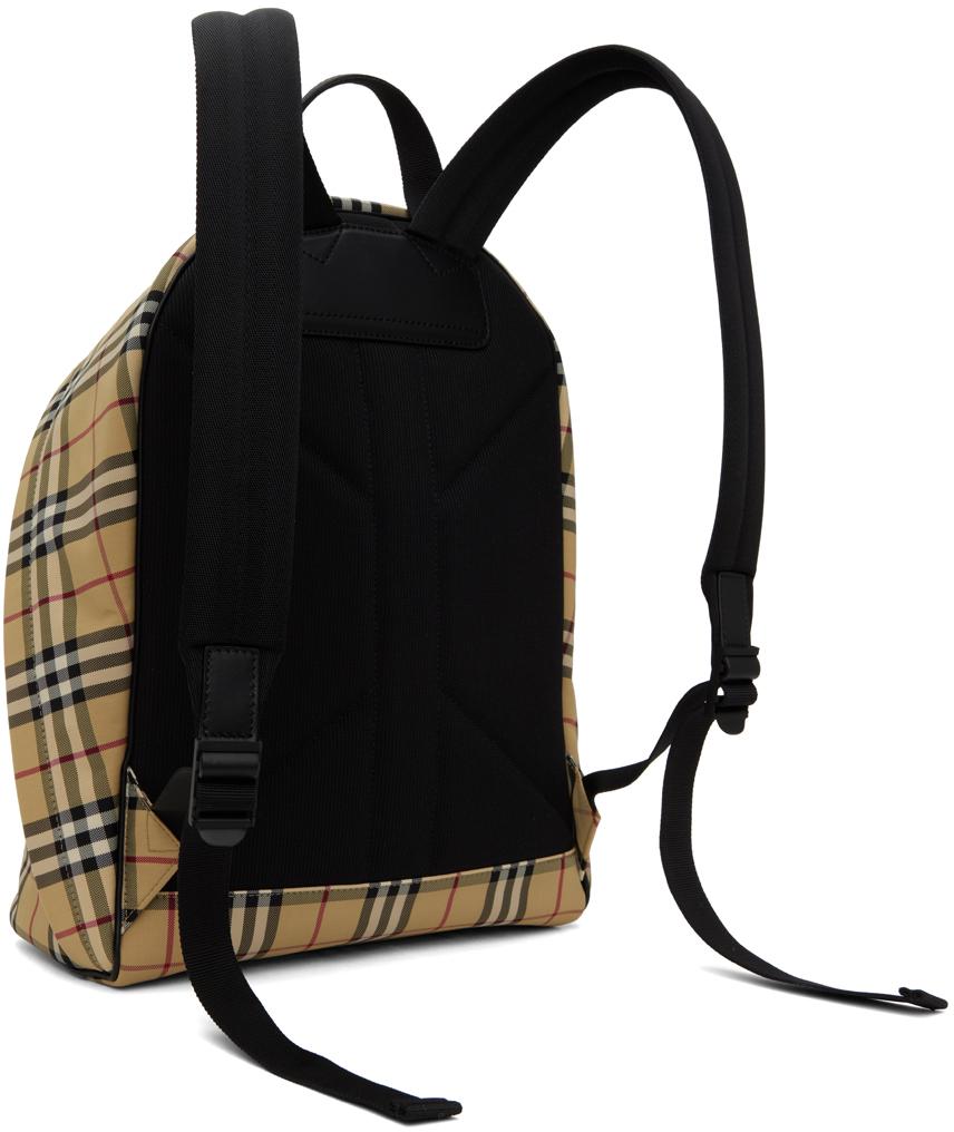 Burberry Beige Check Backpack in Black for Men Lyst