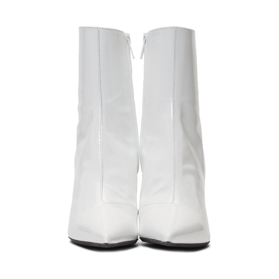 vinyl white boots