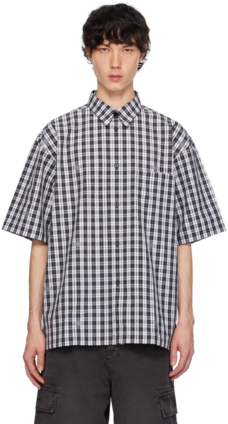 Givenchy 4G Checked Poplin Shirt in Blue for Men Lyst Canada