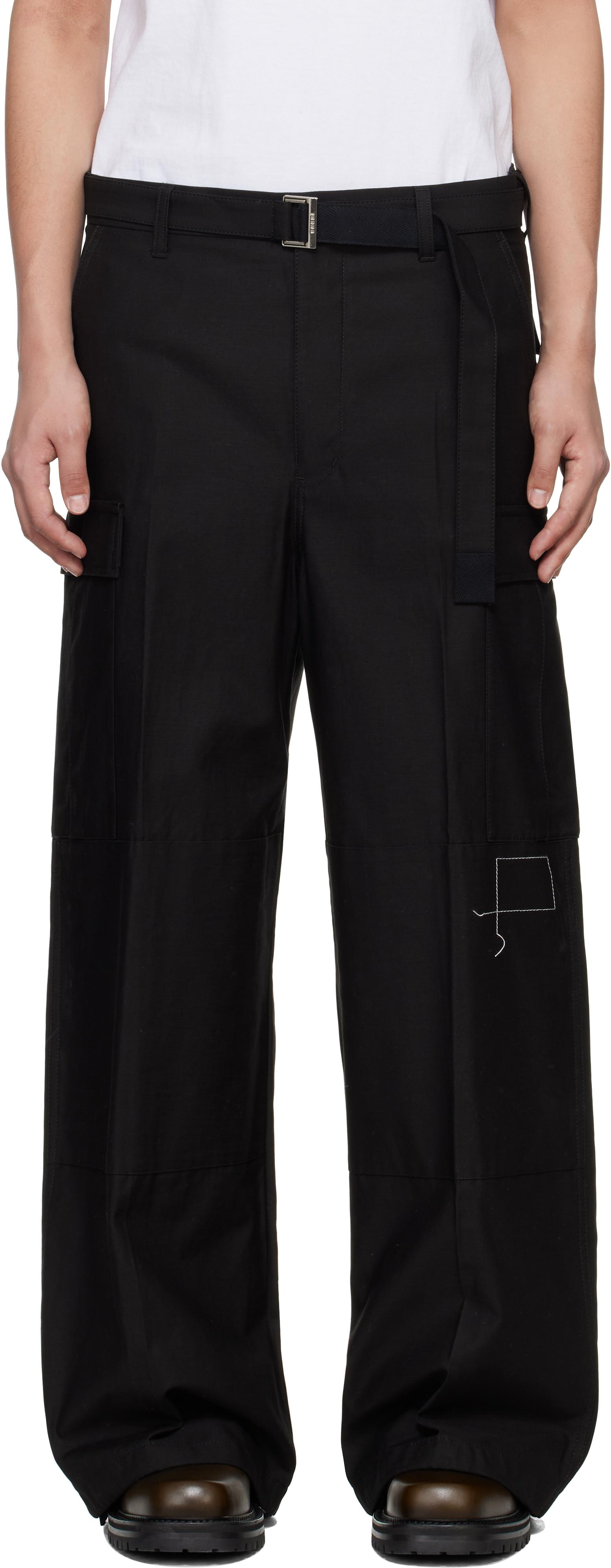新品）SACAI トープ＆ネイビー フローラル アップリケトラウザーズL