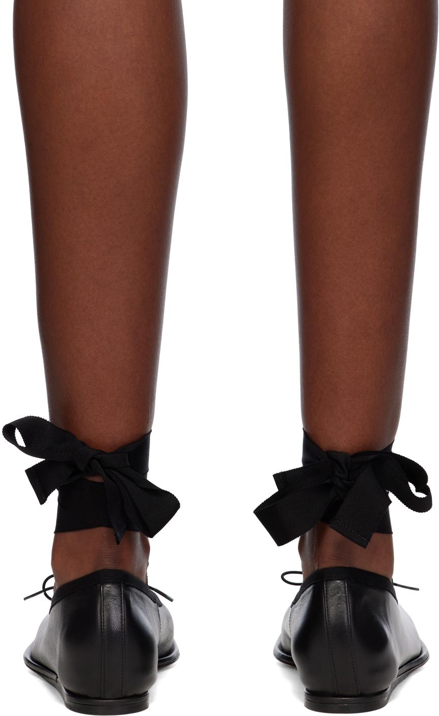 【Simone Rocha】ブラック ハートトゥリボンボウ バレエシューズ simone-rocha-BlackPearl-Heart-