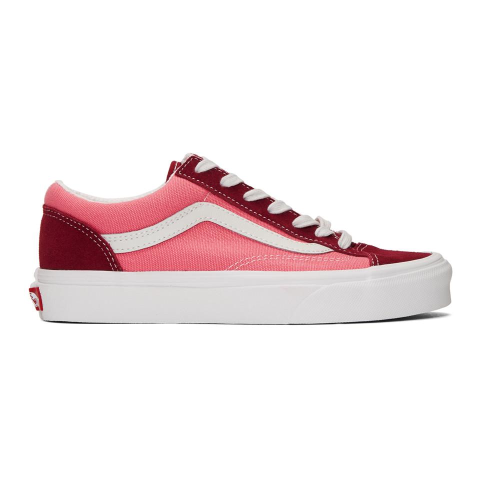 Vans Suede Pink And Burgundy Style 36 Sneakers in Red for Men | Lyst