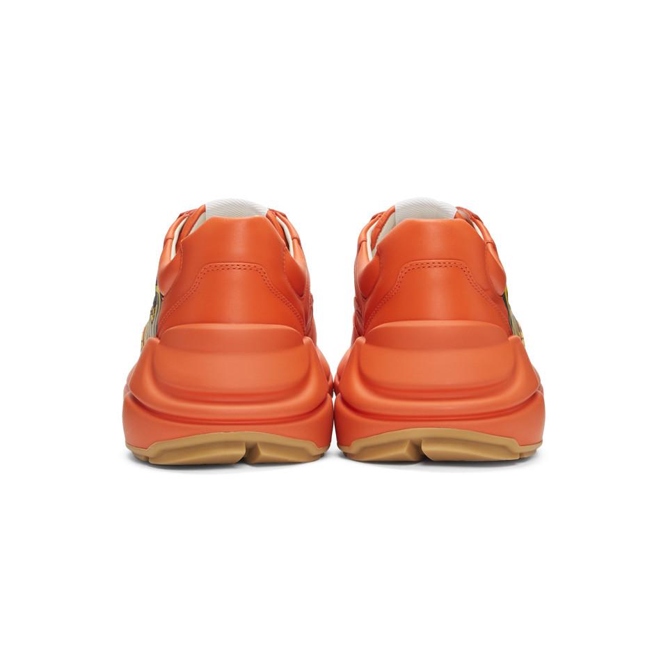 gucci rhyton sneakers orange