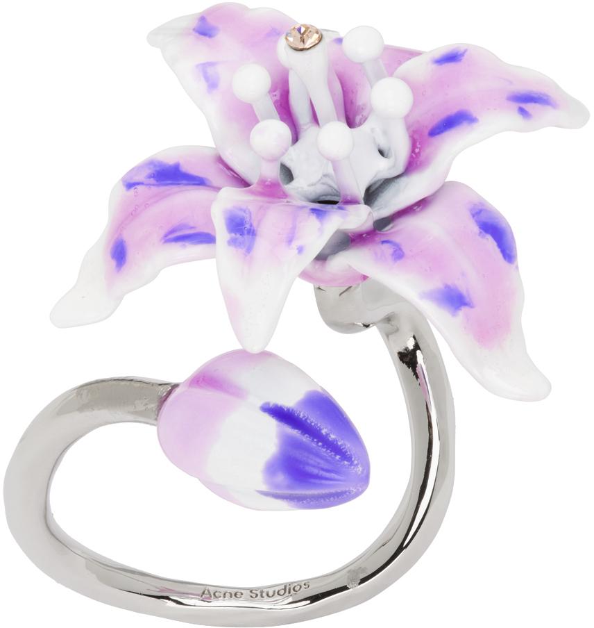 【関税込み】Acne Studios シルバー Flower リング Acne Studios - Flower ring - Silver/transparent