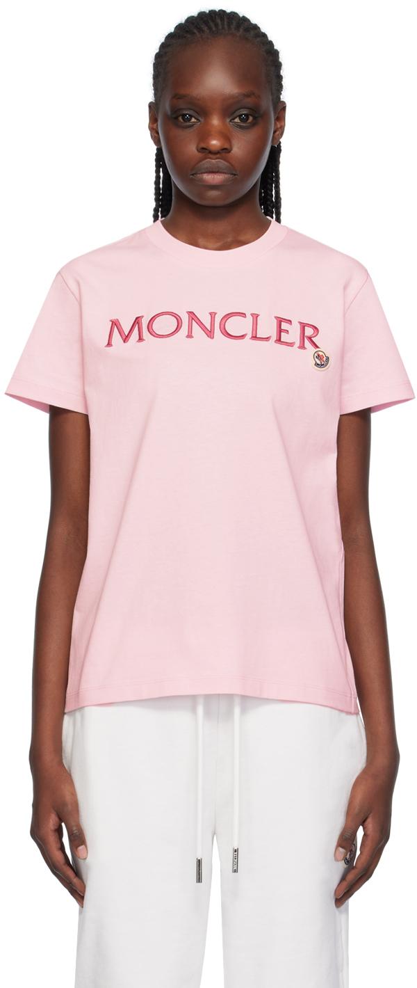 Pink moncler hot sale t shirt