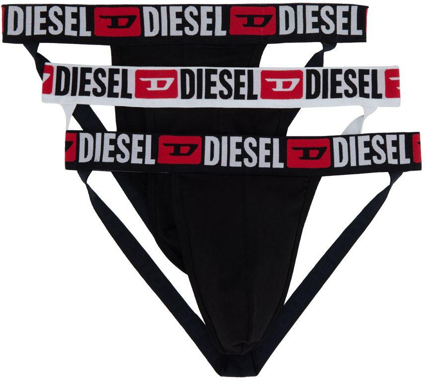 DIESEL Threepack Black Jockstraps for Men Lyst
