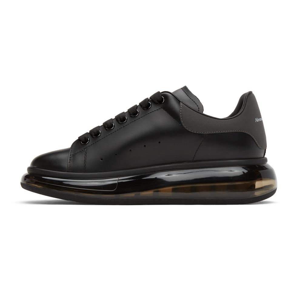 Alexander McQueen Leather Black Clear Sole Oversized Sneakers for Men ...