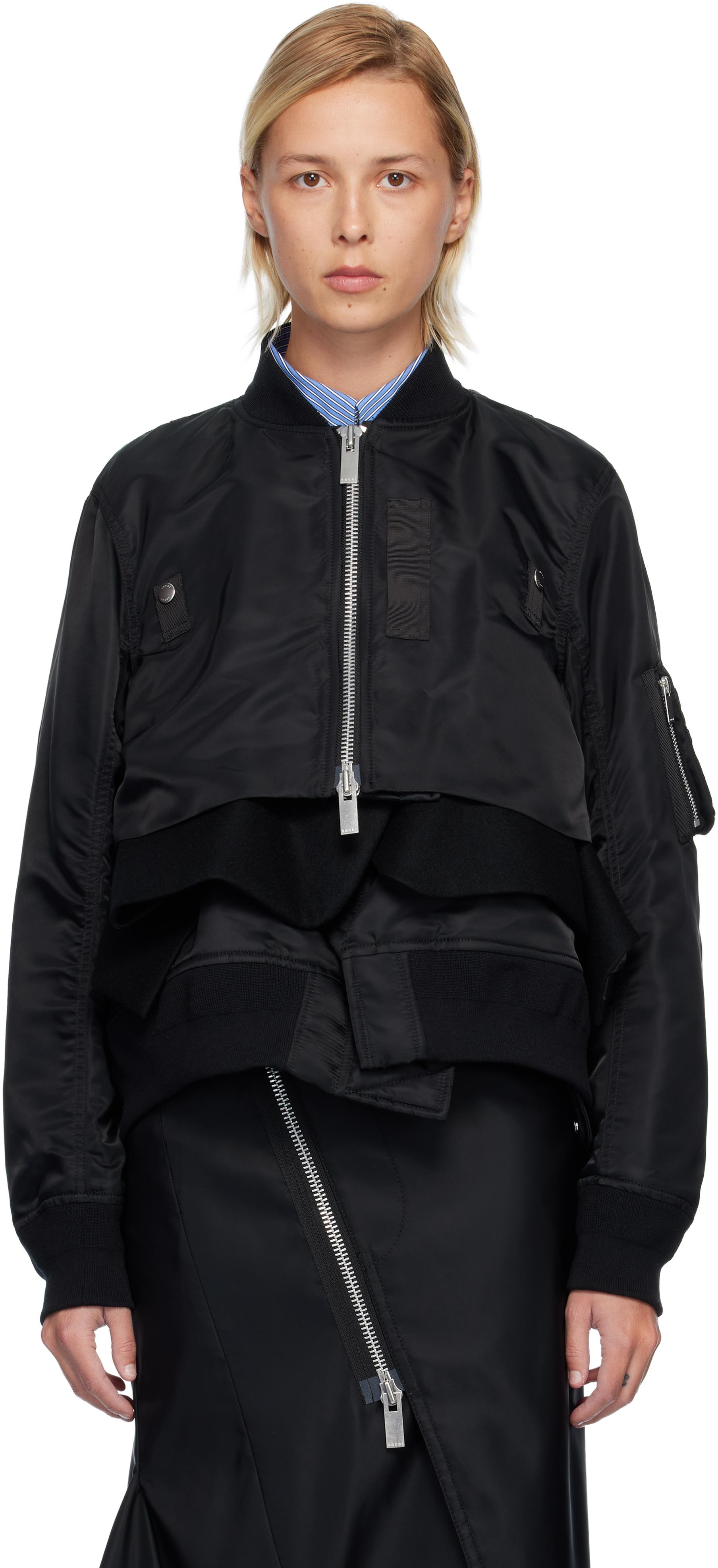 sacai/ナイロンツイルウールメルトンブルゾン/ボンバージャケット/サイズ1 中古・古着通販】sacai (サカイ) ウールメルトンナイロンツイル