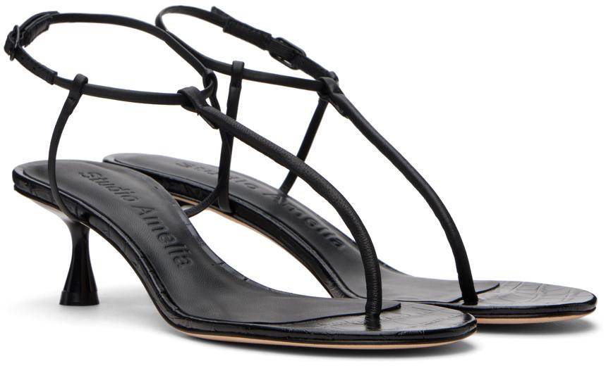 【関税込み】Studio Amelia ブラック Lasso 50 ヒールサンダル STUDIO AMELIA Lasso 50 Heeled Sandals in Black | Lyst