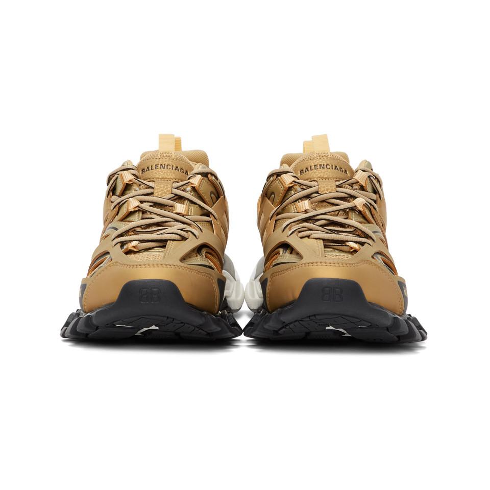 Balenciaga Rubber Track Trainers in Gold (Metallic) for Men - Lyst