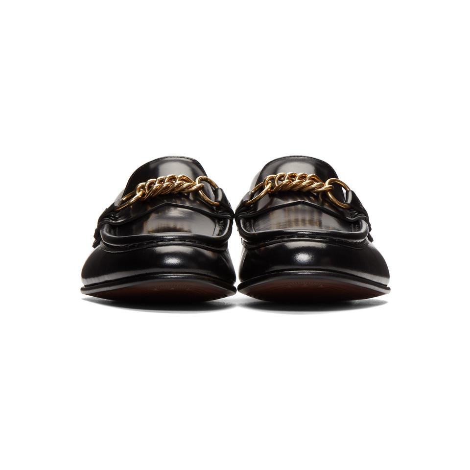 Burberry Black Chain Solway Loafers for Men | Lyst