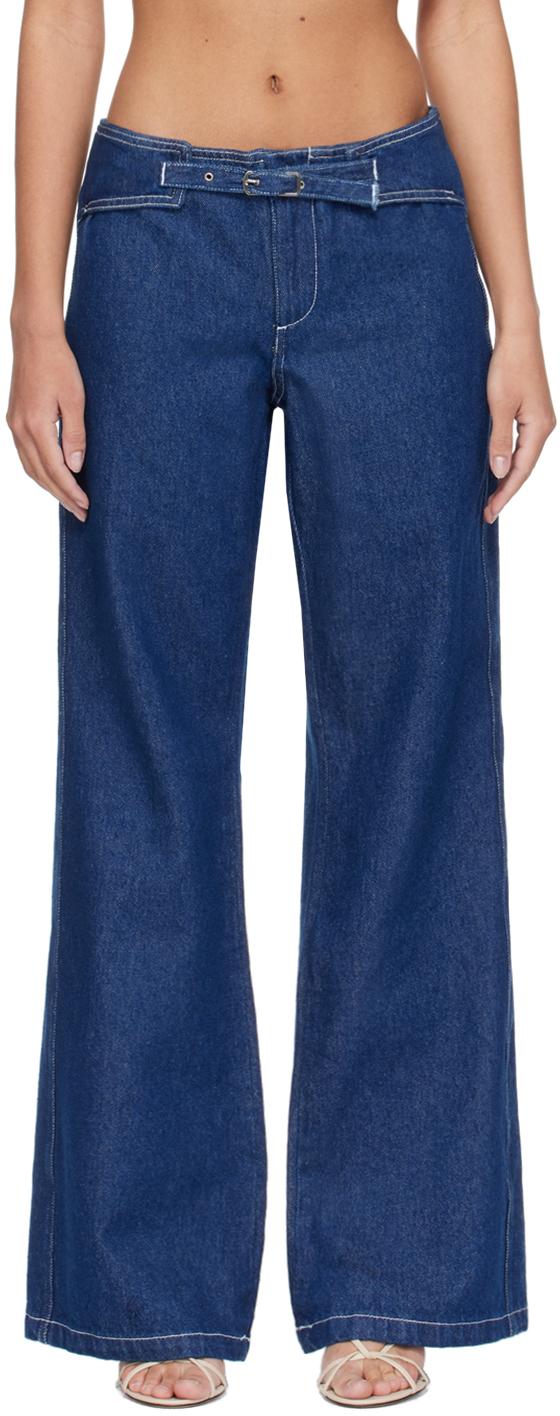 Nicole Trousers Washed Blue Denim - Bottoms - Gimaguas