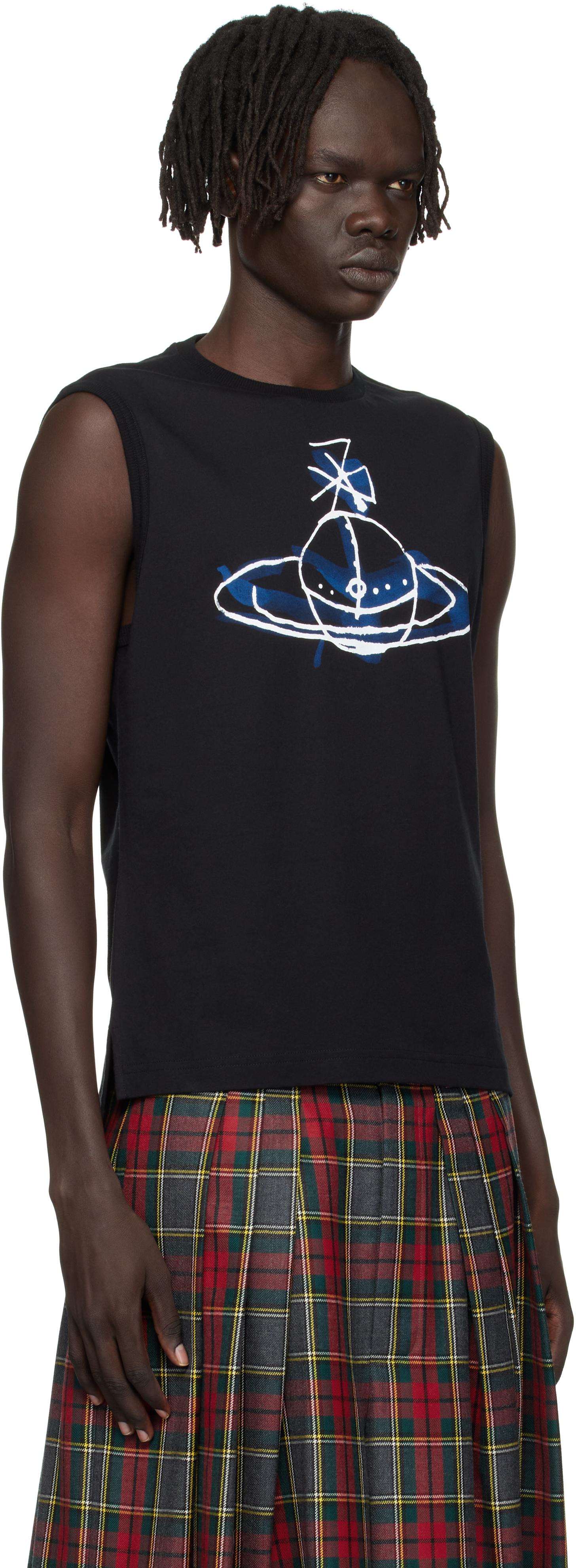 Vivienne Westwood Drawn Orb Muscle Tank Top in Black for Men | Lyst