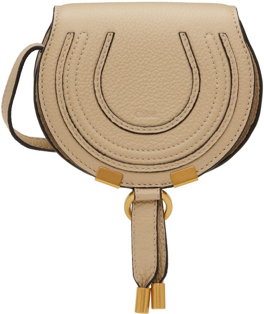 Chloé Nano Marcie Saddle Bag in Natural Lyst