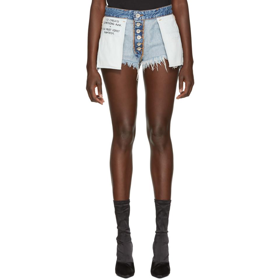 Unravel Project Inside Out Reversible Denim Shorts in Blue | Lyst
