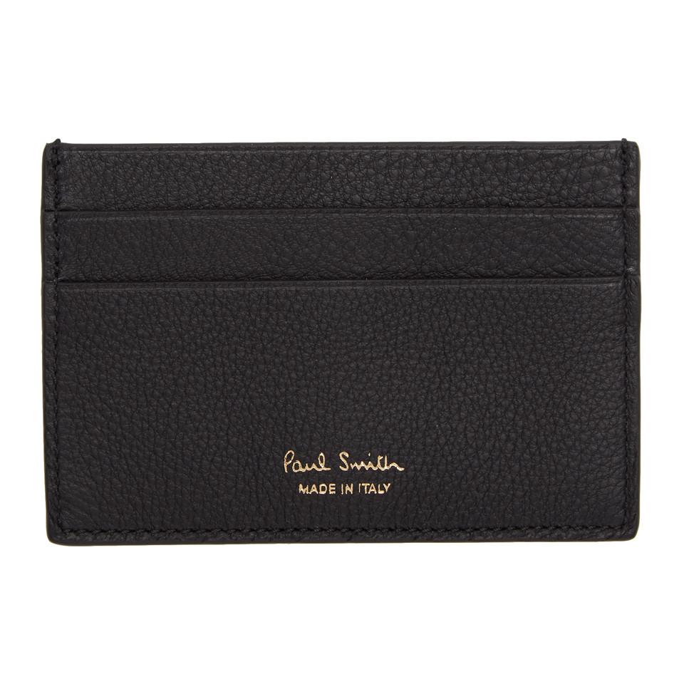 Paul Smith Leather Black Multistripe Insert Card Holder for Men - Save ...