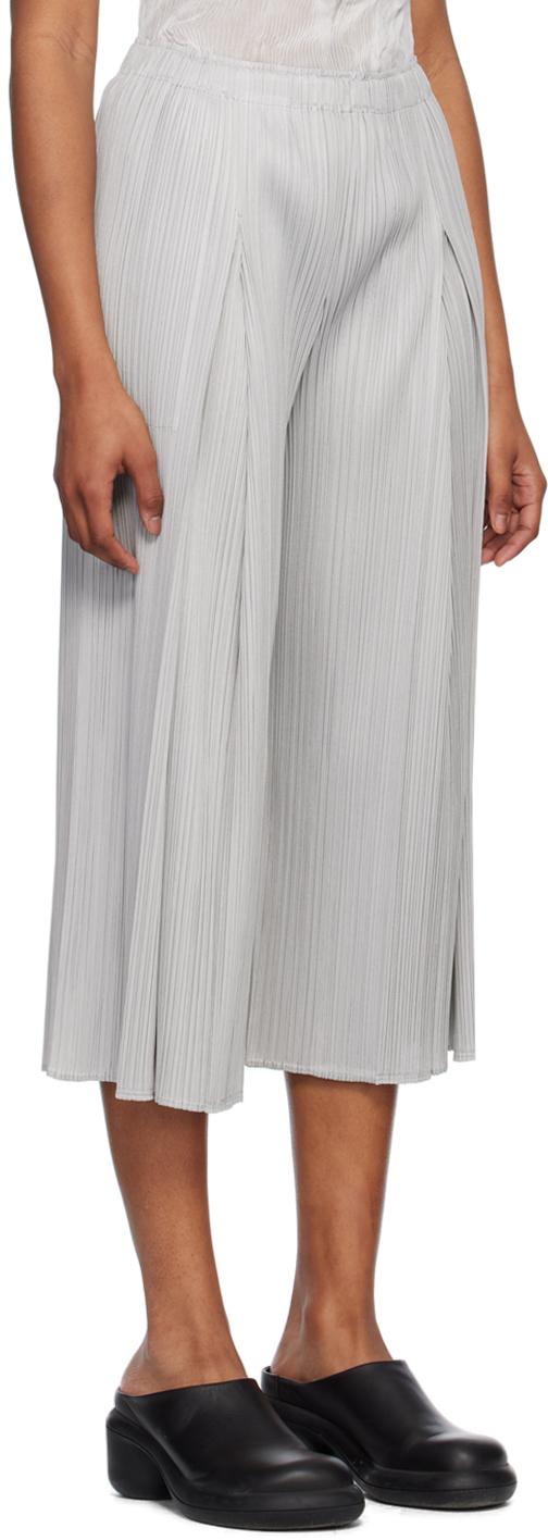 Pleats Please Issey Miyake Monthly Colors April Trousers in White